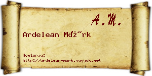 Ardelean Márk névjegykártya